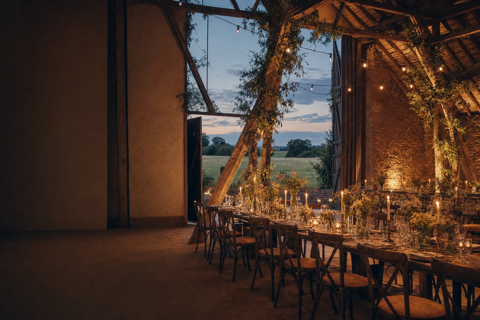 A converted barn · summer meadow